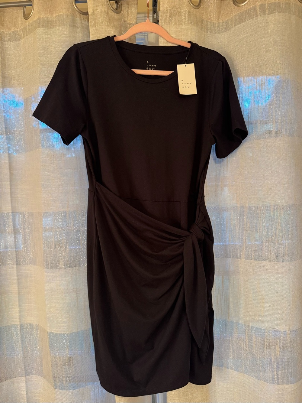 a new day Black Knot-Detail Mini Dress